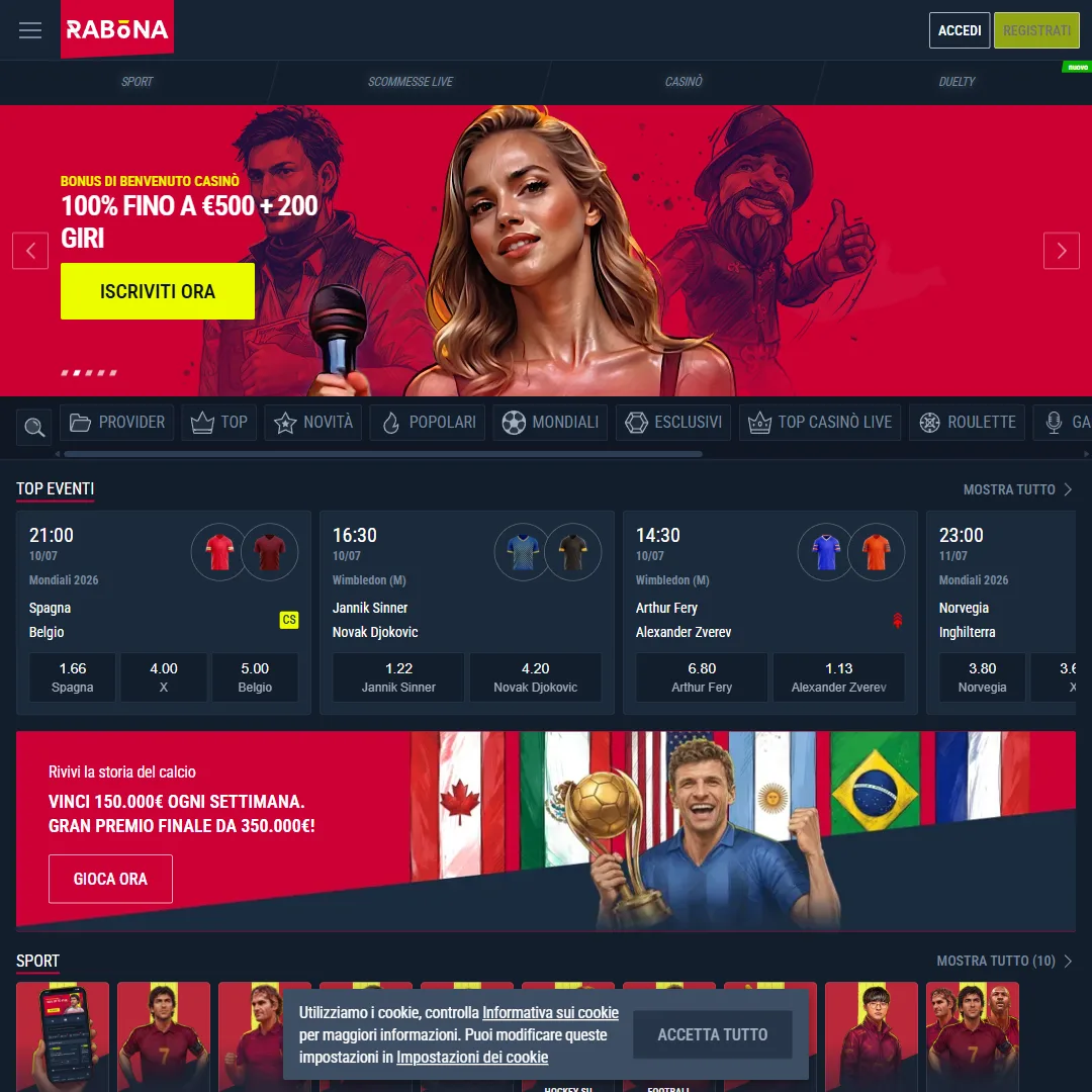 Rabona — casa de apuestas